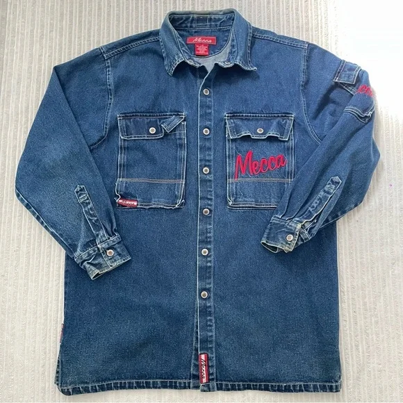 Vintage Mecca Men’s Tall Denim Jean Jacket | Size L - Picture 2 of 8